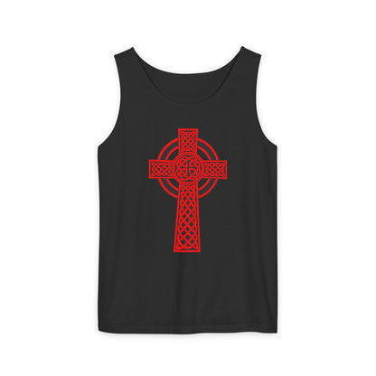 Women's Celtic Cross Thick Sleeve Tank - Red